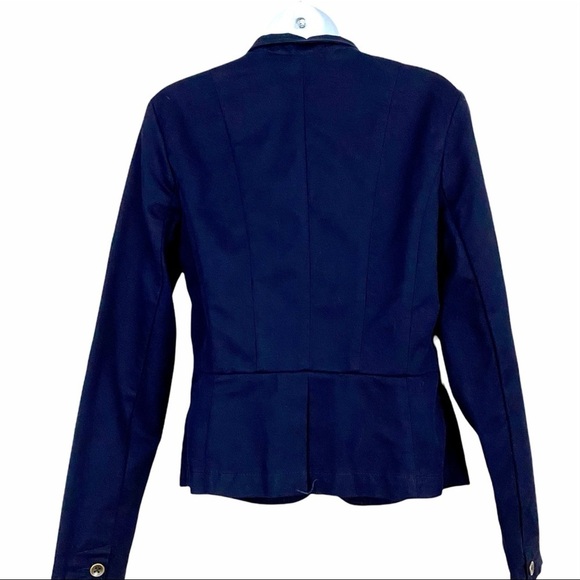 TOMMY HILFIGER Navy Blue Blazer Sz 4 Small Cotton Jacket Coat Military Pocket - Picture 4 of 16